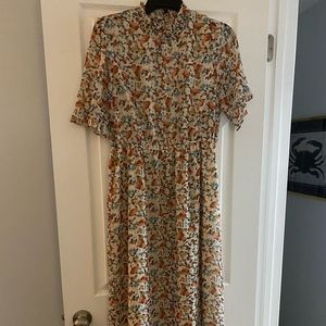 Maternity short sleeve midi dress- floral- pink blush - size xl- worn 1 time